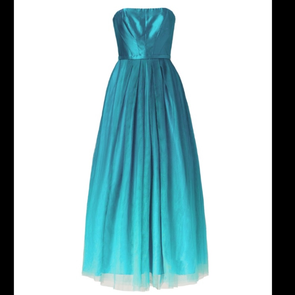 Monique Lhuillier Teal Ombré Dress - size 2R